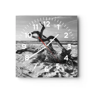 Reloj de pared - Reloj de vidrio - Escultura marina - 40x40 cm