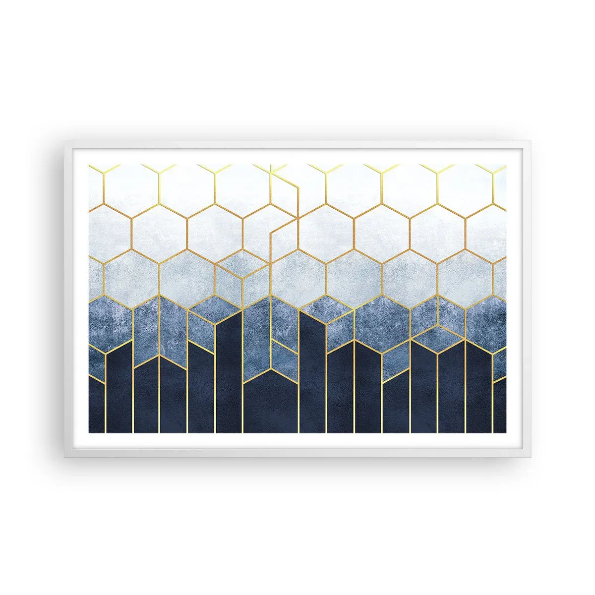 Póster en marco blanco - Composición rítmica visual - 91x61 cm