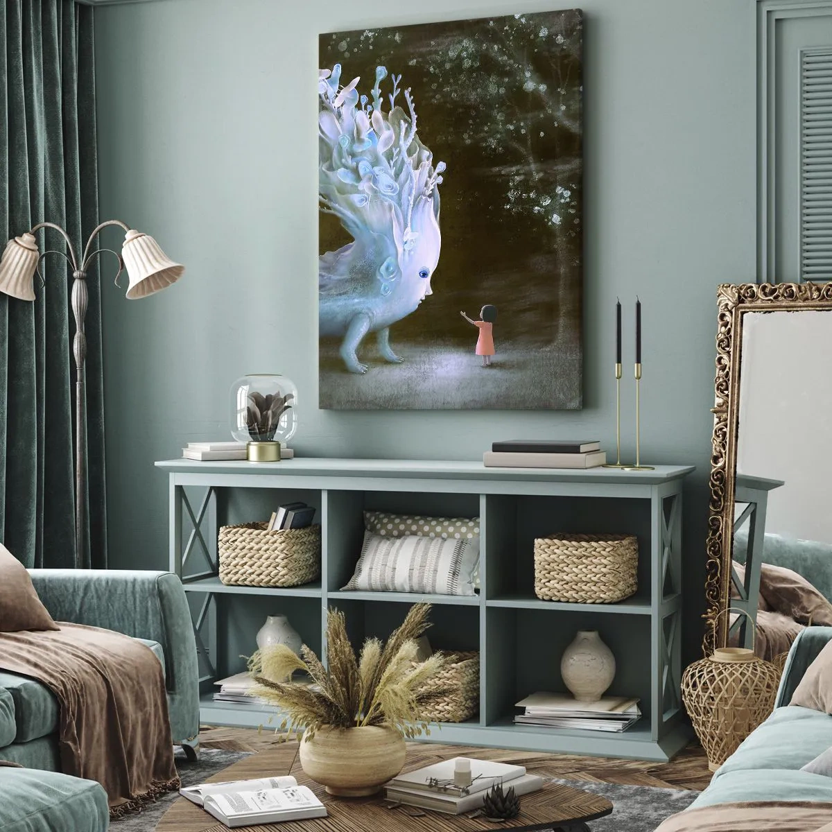 Cuadro sobre lienzo - Impresión de Imagen - Una reunión fantástica - 45x80 cm