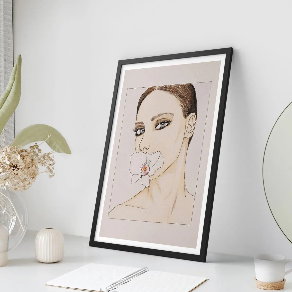 Póster en marco negro - Elegancia y belleza - 30x40 cm