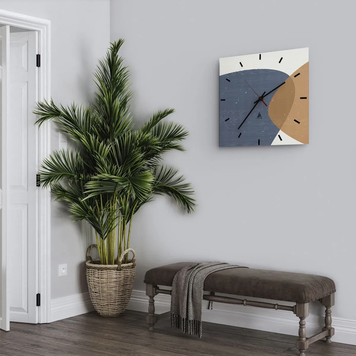 Reloj de pared - Reloj de vidrio - Óvalos e influencias - 30x30 cm