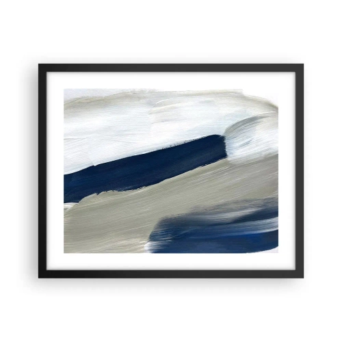 Póster en marco negro - Encuentro con el blanco - 50x40 cm