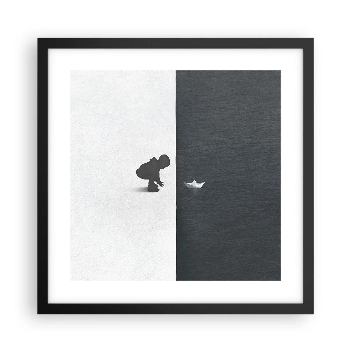 Póster en marco negro - Una gran expedición náutica - 40x40 cm