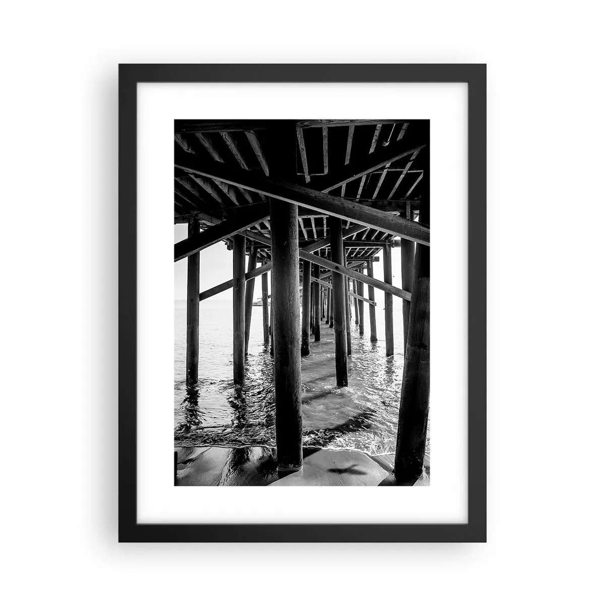 Póster en marco negro - Escondite en la playa - 30x40 cm