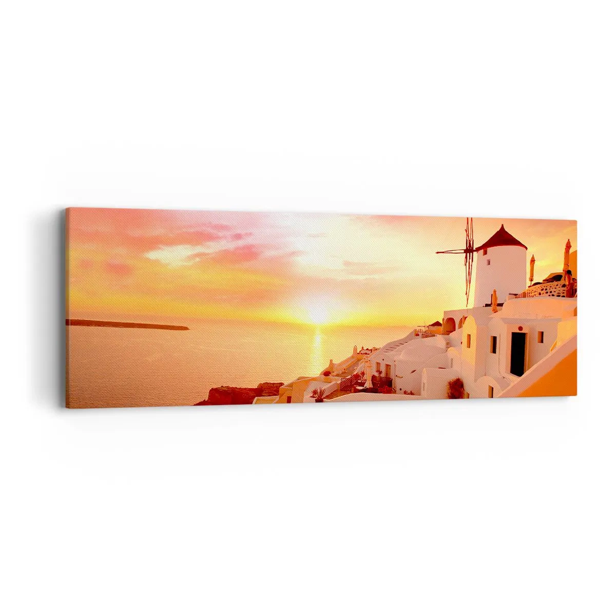 Cuadro sobre lienzo - Impresión de Imagen - Blanco y dorado - 90x30 cm