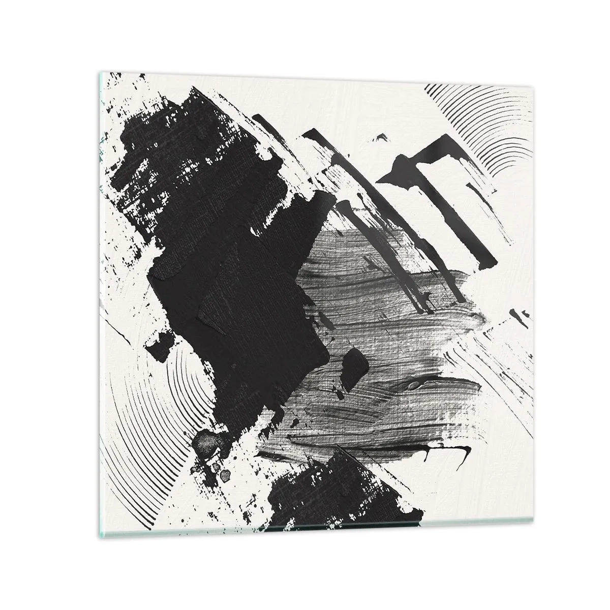 Cuadro sobre vidrio - Impresiones sobre Vidrio - Abstracción: la expresión del negro - 70x70 cm