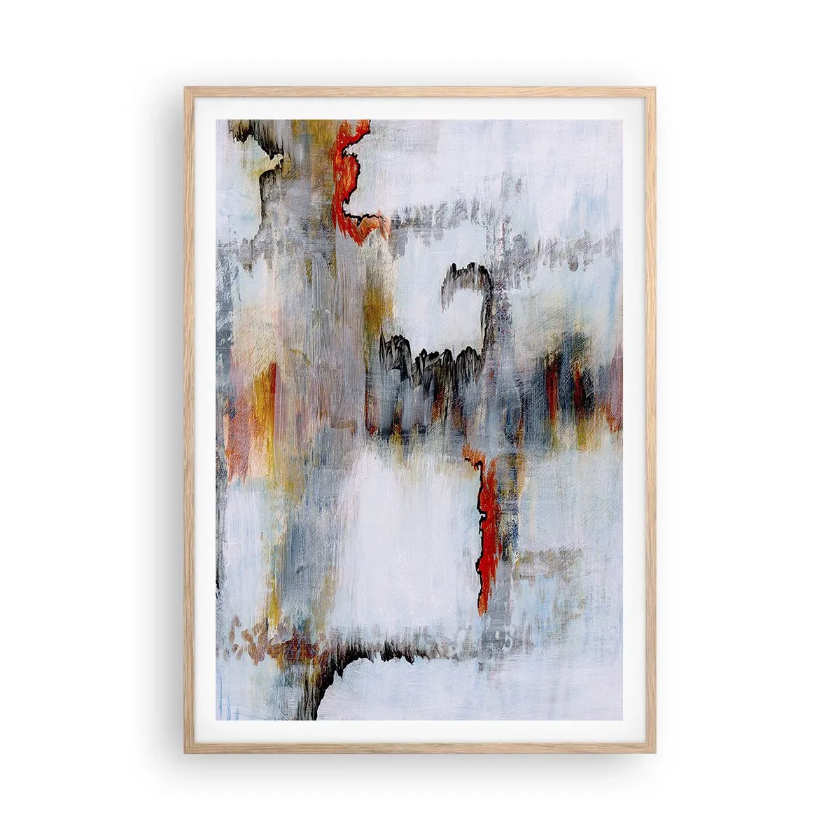 Póster en marco roble claro - Abstracto sobre el agua - 70x100 cm