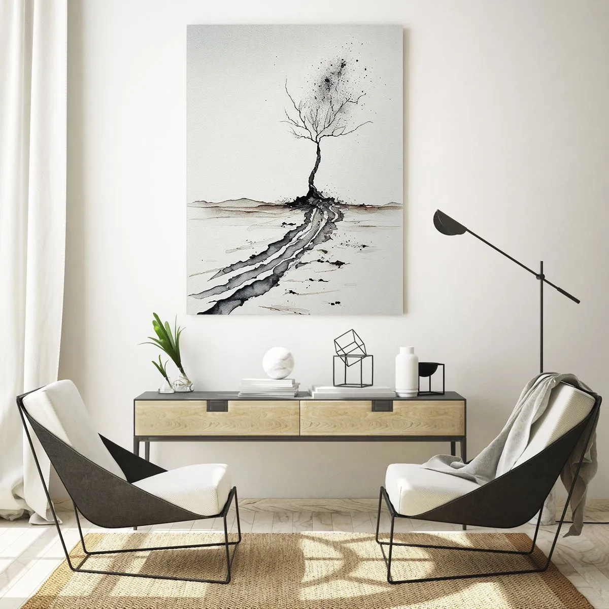 Cuadro sobre vidrio - Impresiones sobre Vidrio - Melancolía invernal - 70x100 cm