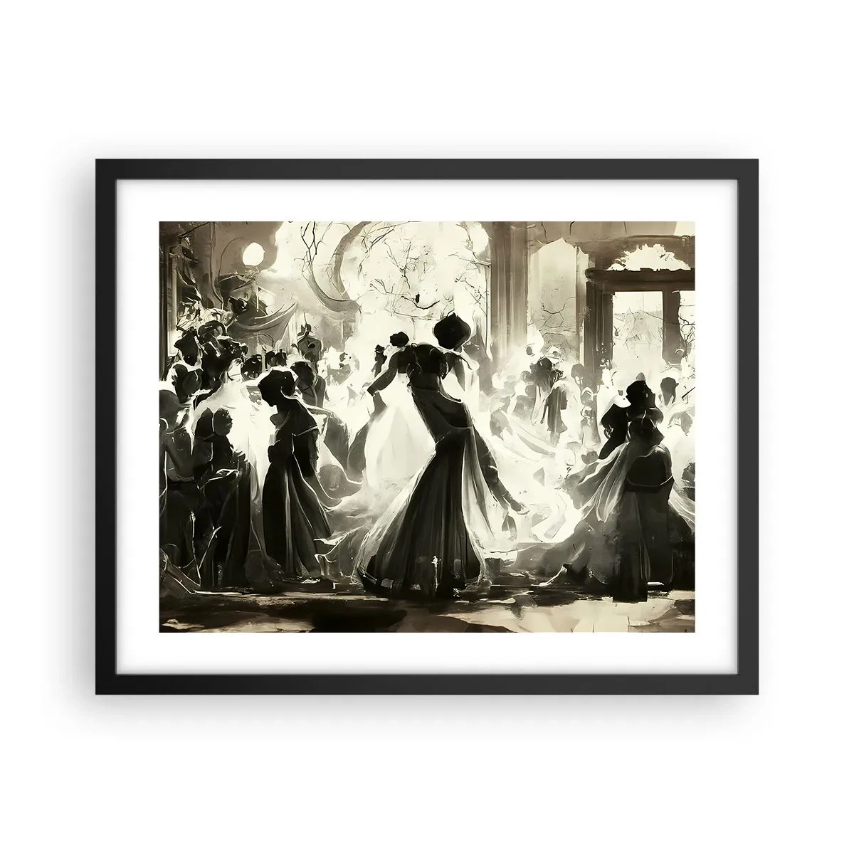 Póster en marco negro - Gran mascarada - 50x40 cm