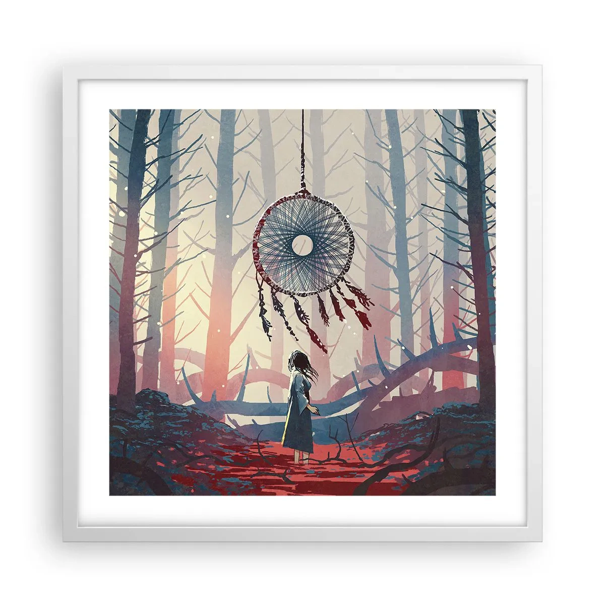 Póster en marco blanco - El ritual secreto de la felicidad - 50x50 cm