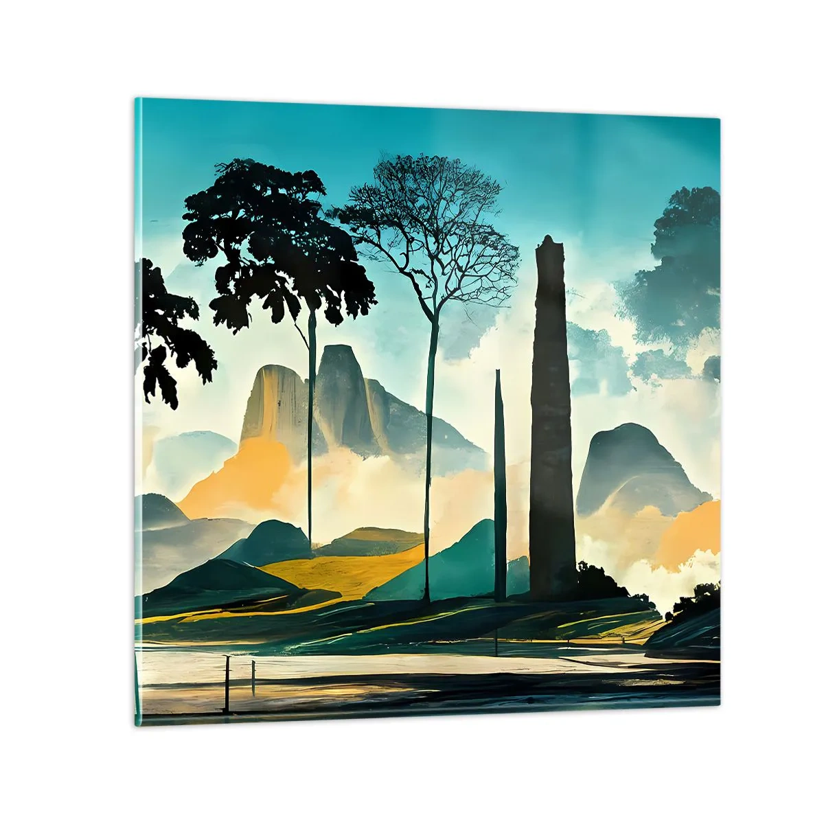 Cuadro sobre vidrio - Impresiones sobre Vidrio - Cada vez a más altitud - 70x70 cm