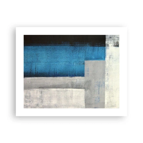 Póster - Composición poética de gris y azul - 50x40 cm