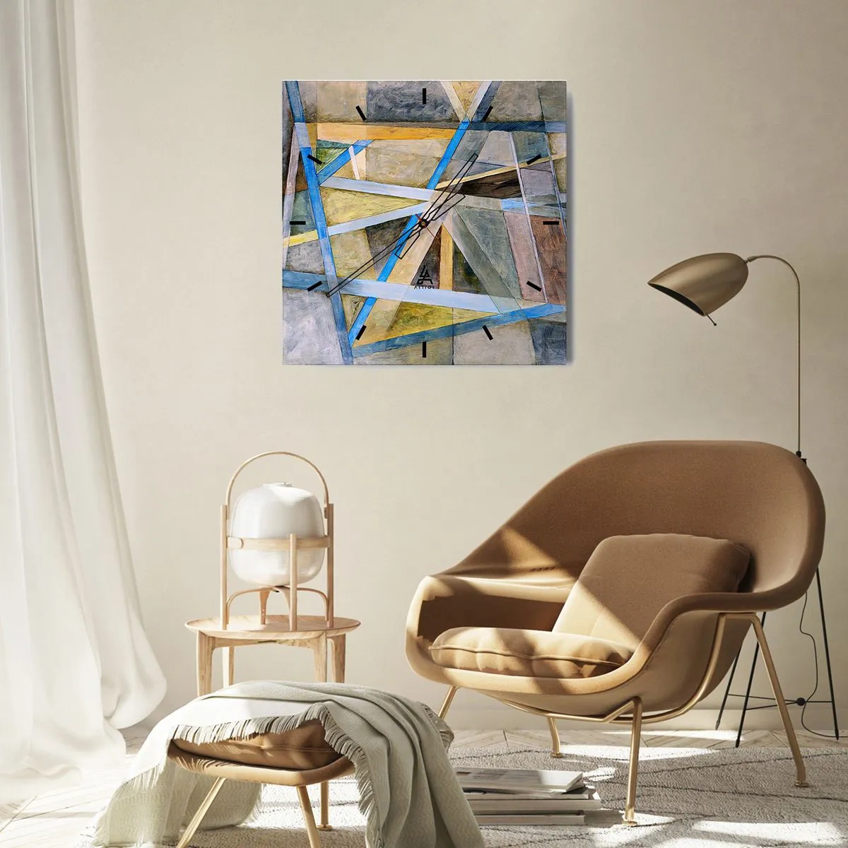 Reloj de pared - Reloj de vidrio - ¿Recto o inclinado? - 40x40 cm