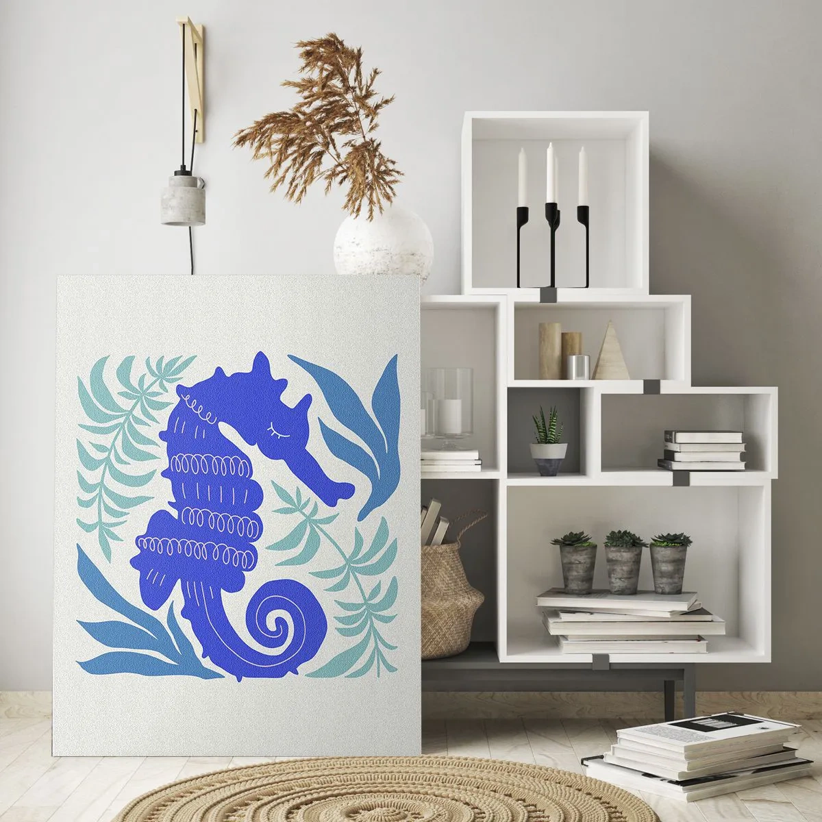 Cuadro sobre vidrio - Impresiones sobre Vidrio - En una pradera submarina - 80x120 cm