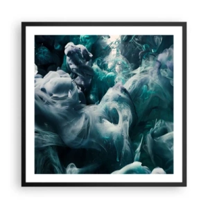 Póster en marco negro - Un movimiento de color - 60x60 cm