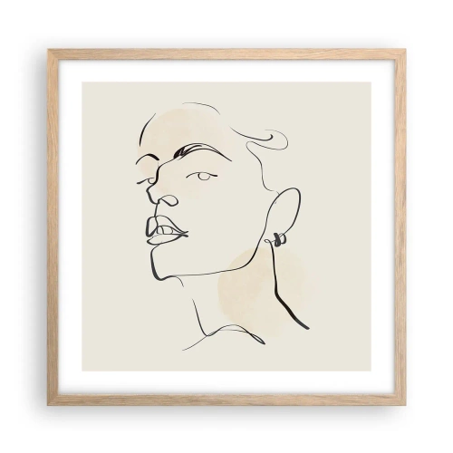 Póster en marco roble claro - Una mirada orgullosa - 50x50 cm