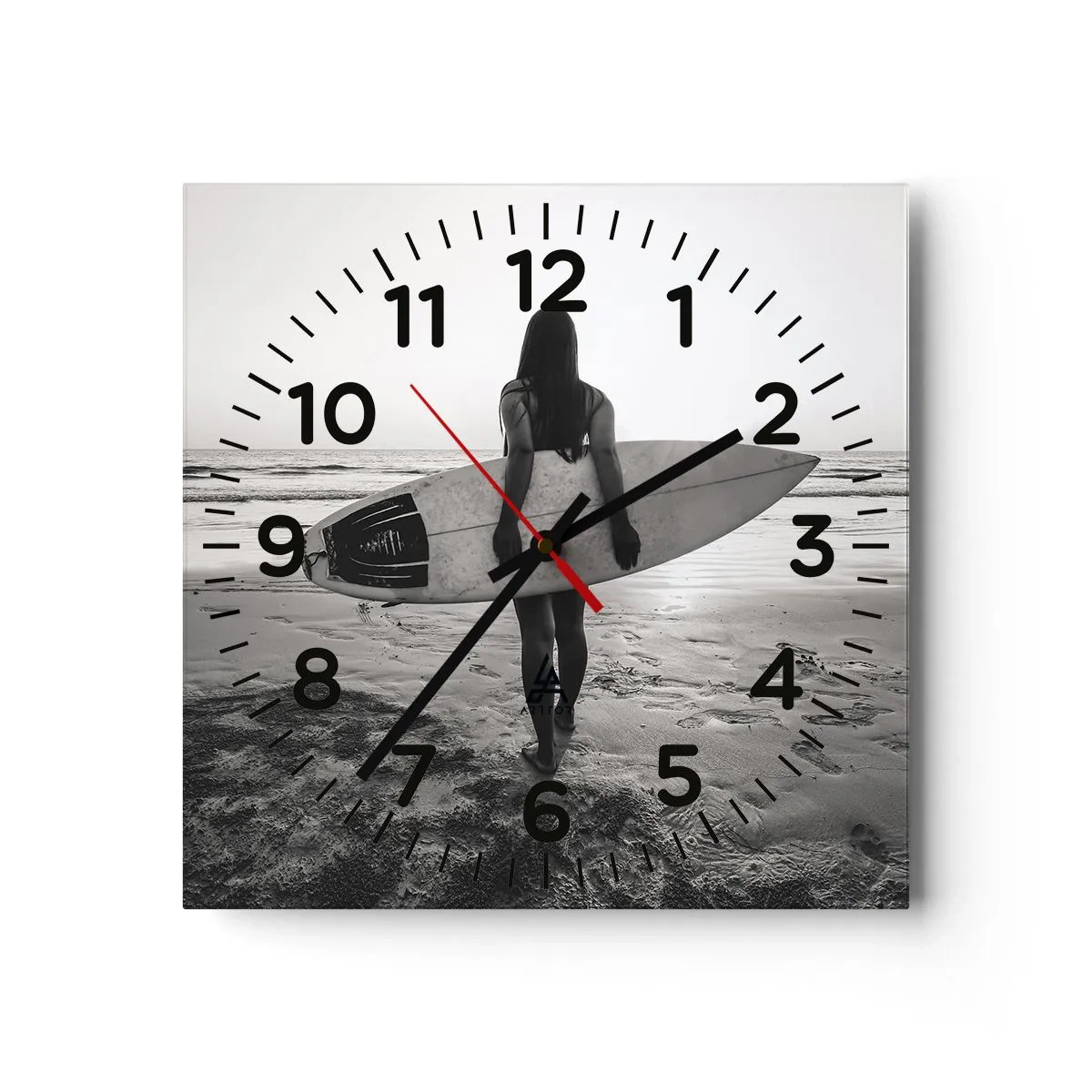 Reloj de pared - Reloj de vidrio - Hija de las olas marinas - 40x40 cm