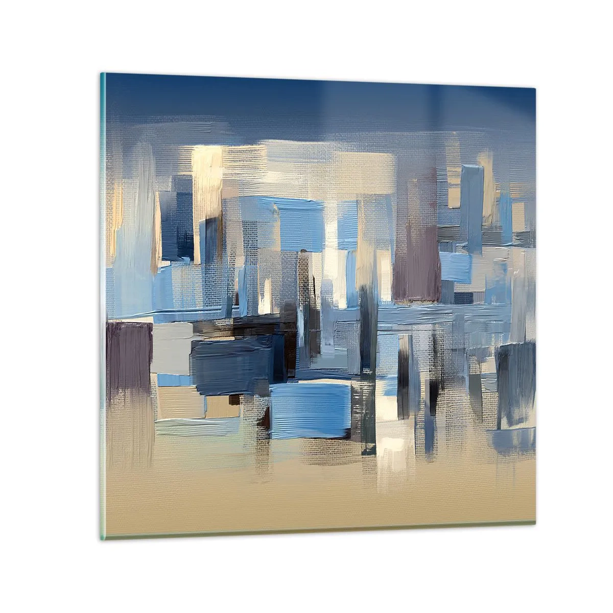 Cuadro sobre vidrio - Impresiones sobre Vidrio - Construcción azul - 70x70 cm