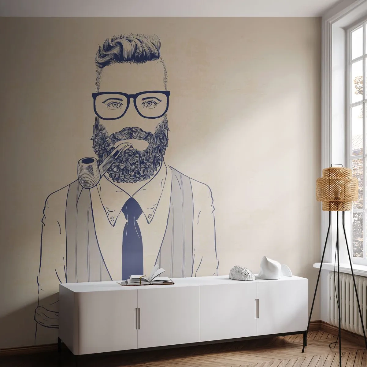 Fotomural Standard Eco - Alegre, masculino y a la moda - Hombre, Abstracción, Tubo - 400x280 cm