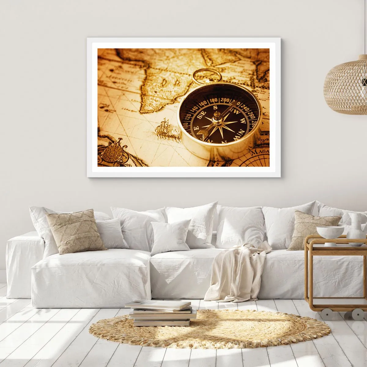 Póster en marco blanco - ¿Este u Oeste? - 50x40 cm