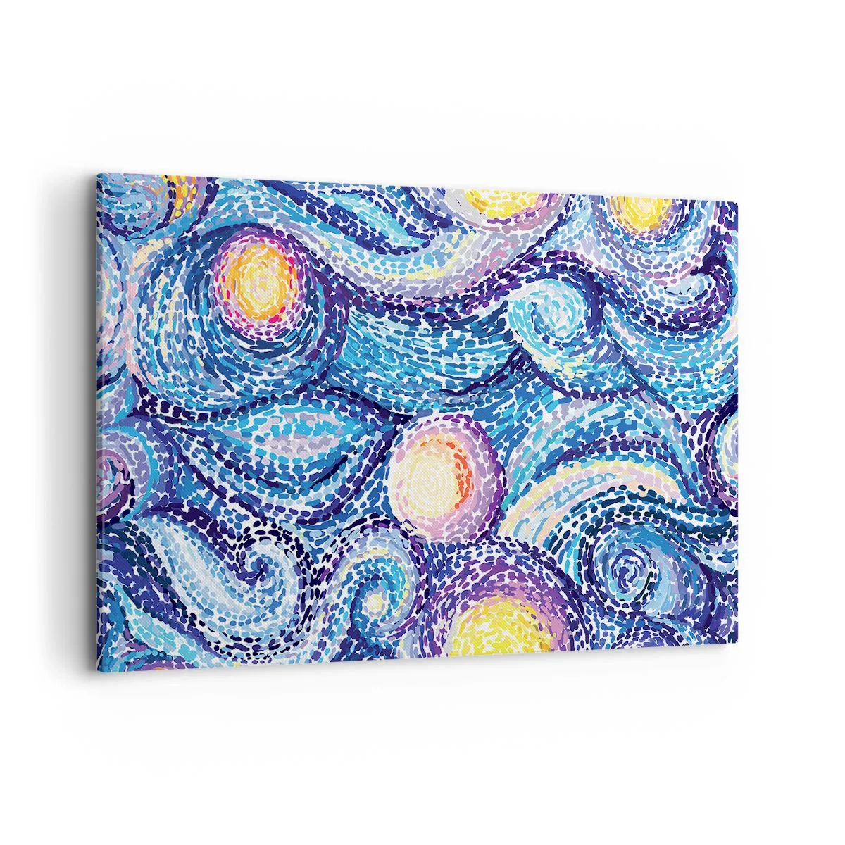 Cuadro sobre lienzo - Impresión de Imagen - Una interpretación artística del cielo estrellado al estilo de Van Gogh - 120x80cm - De un cuadro de Van Gogh - Decoración de pared moderna para salón y dormitorio ARTTOR