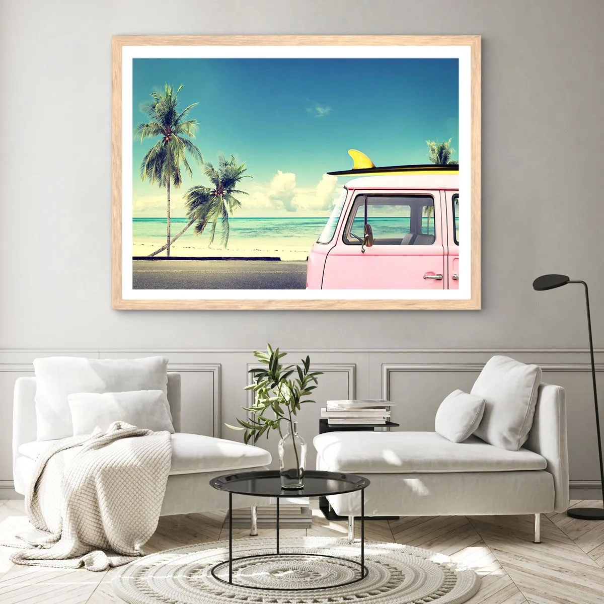 Póster en marco roble claro - Comienzan las vacaciones - 40x30 cm