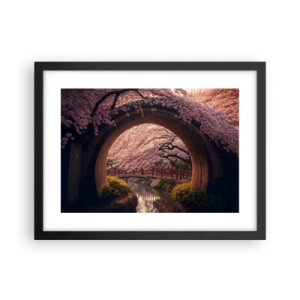 Póster en marco negro - Primavera japonesa - 40x30 cm