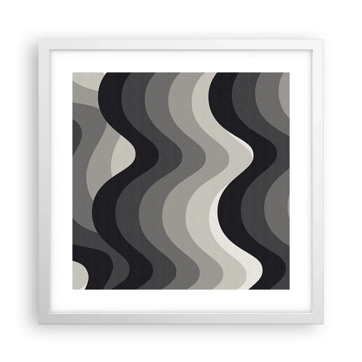 Póster en marco blanco - Ola tras ola - 40x40 cm