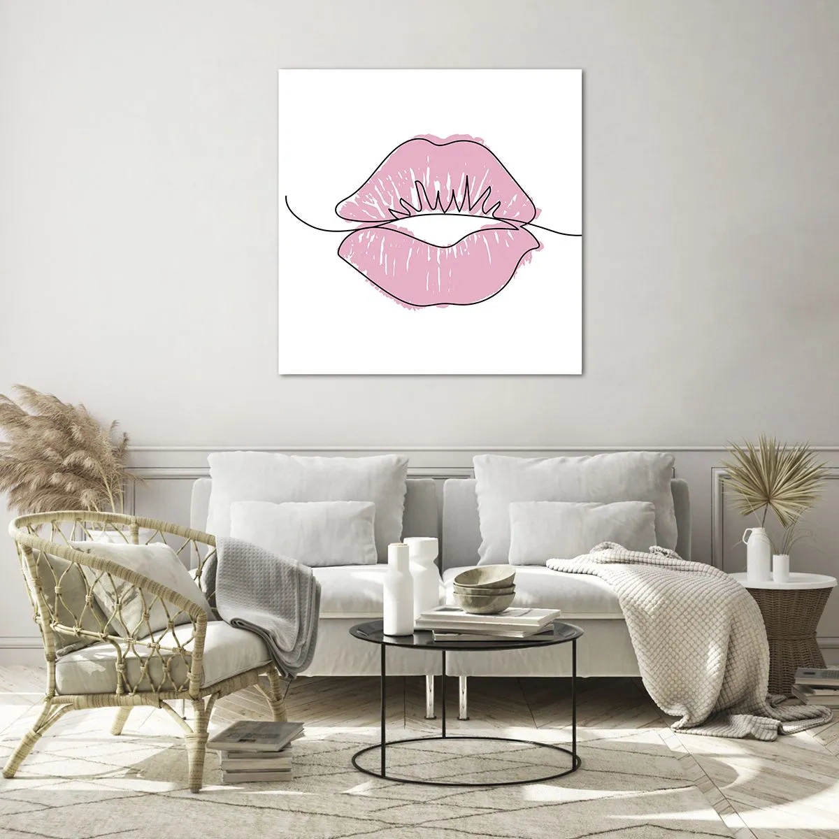 Cuadro sobre vidrio - Impresiones sobre Vidrio - ¿Listo para un beso? - 60x60 cm
