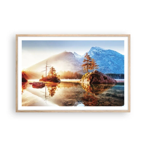 Póster en marco roble claro - La naturaleza bajo la luz - 91x61 cm
