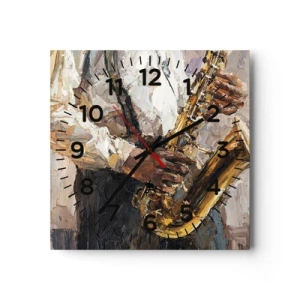 Reloj de pared - Reloj de vidrio - Llegó el momento del solo - 30x30 cm