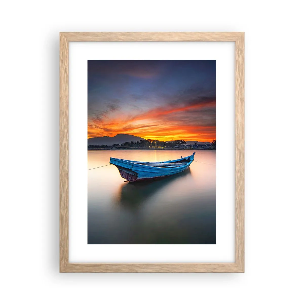 Póster en marco roble claro - Se avecina una buena noche - 30x40 cm