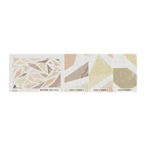 Muestra de fotomural autoadhesivo Deluxe Sticker - Composición de vidrieras - Minimalismo, Pastel, bohemia - 100x30 cm