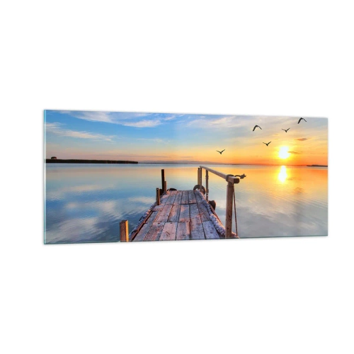 Cuadro sobre vidrio - Impresiones sobre Vidrio - Caminando hacia el sol - 100x40 cm