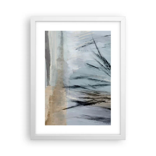 Póster en marco blanco - Campos de invierno - 30x40 cm