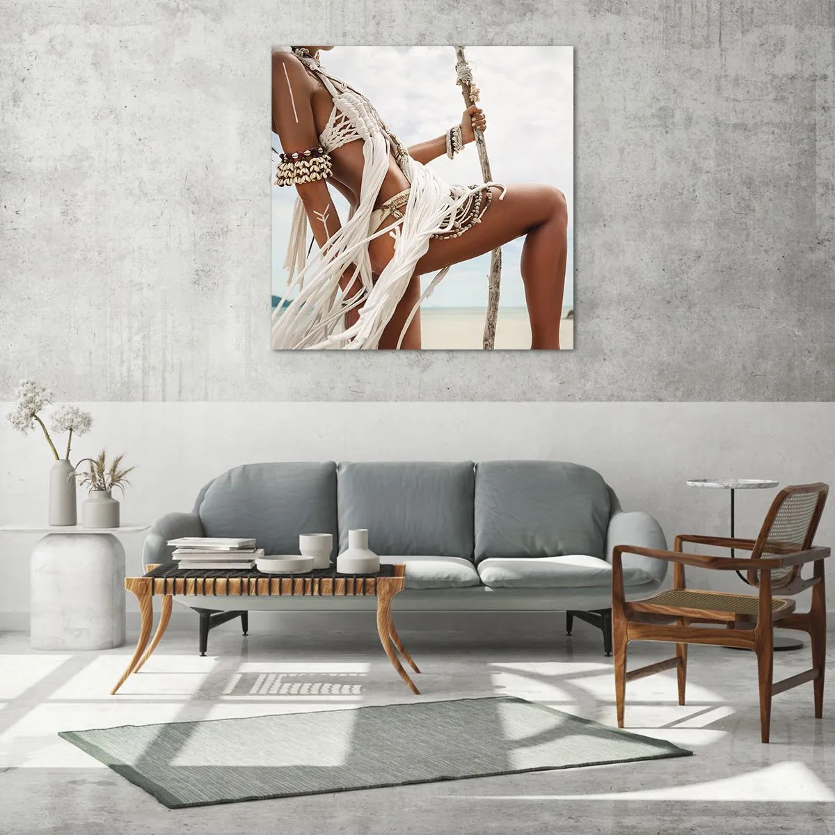 Cuadro sobre vidrio - Impresiones sobre Vidrio - Sacerdotisa del sol - 60x60 cm