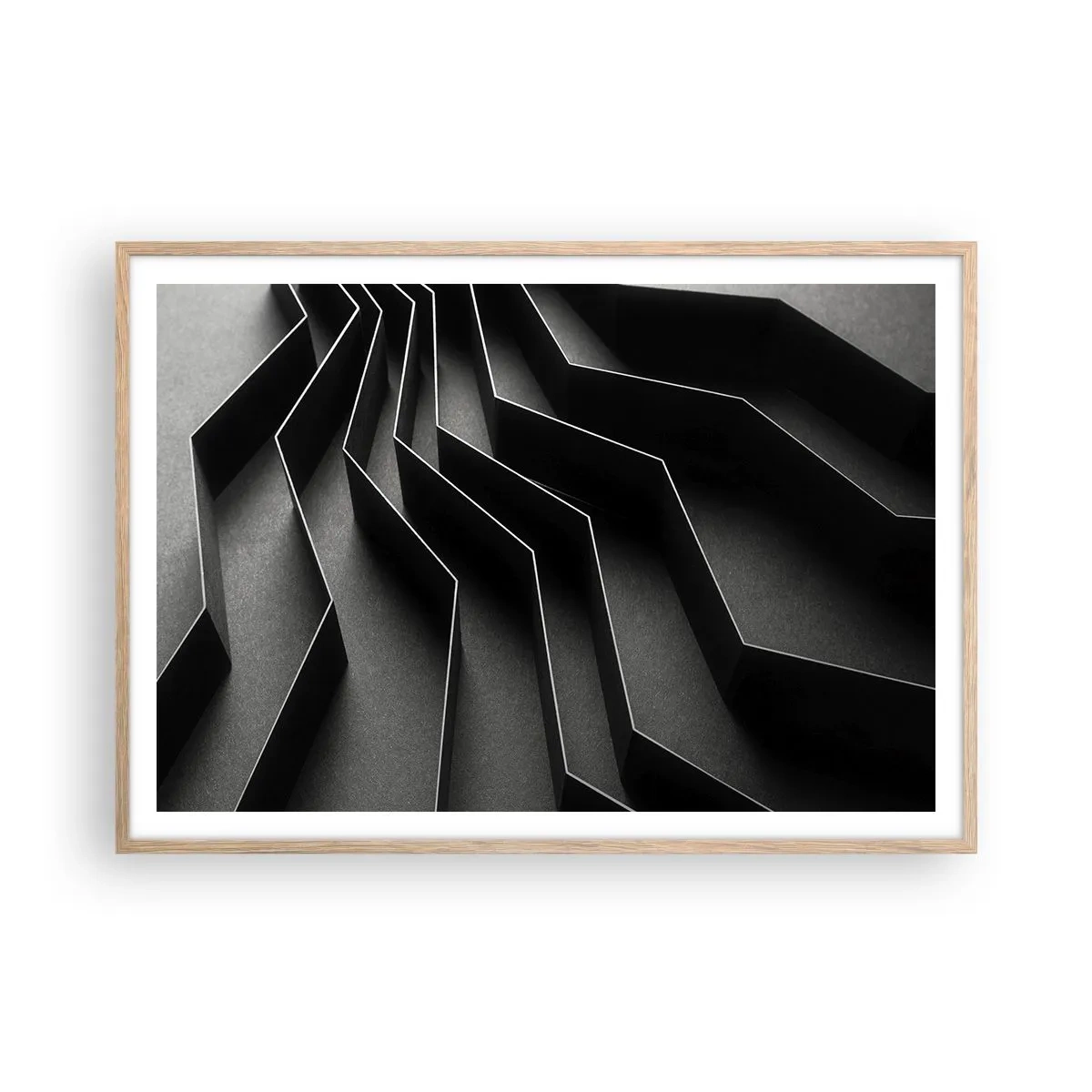Póster en marco roble claro - Orden espacial - 100x70 cm
