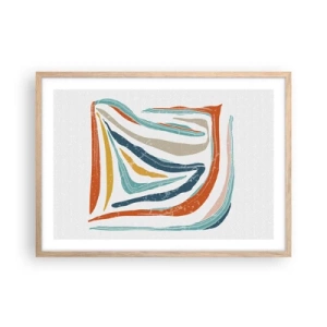 Póster en marco roble claro - Abstracción sonriente y amistosa - 70x50 cm