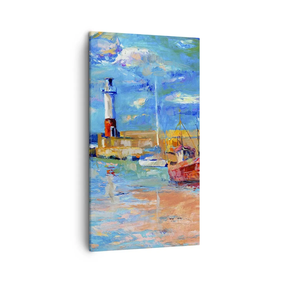 Cuadro sobre lienzo - Impresión de Imagen - Tarde en la bahía del arco iris - 45x80 cm