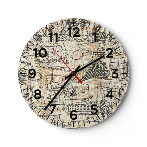 Reloj de pared - Reloj de vidrio - A la espera de ser descifrado - 30x30 cm