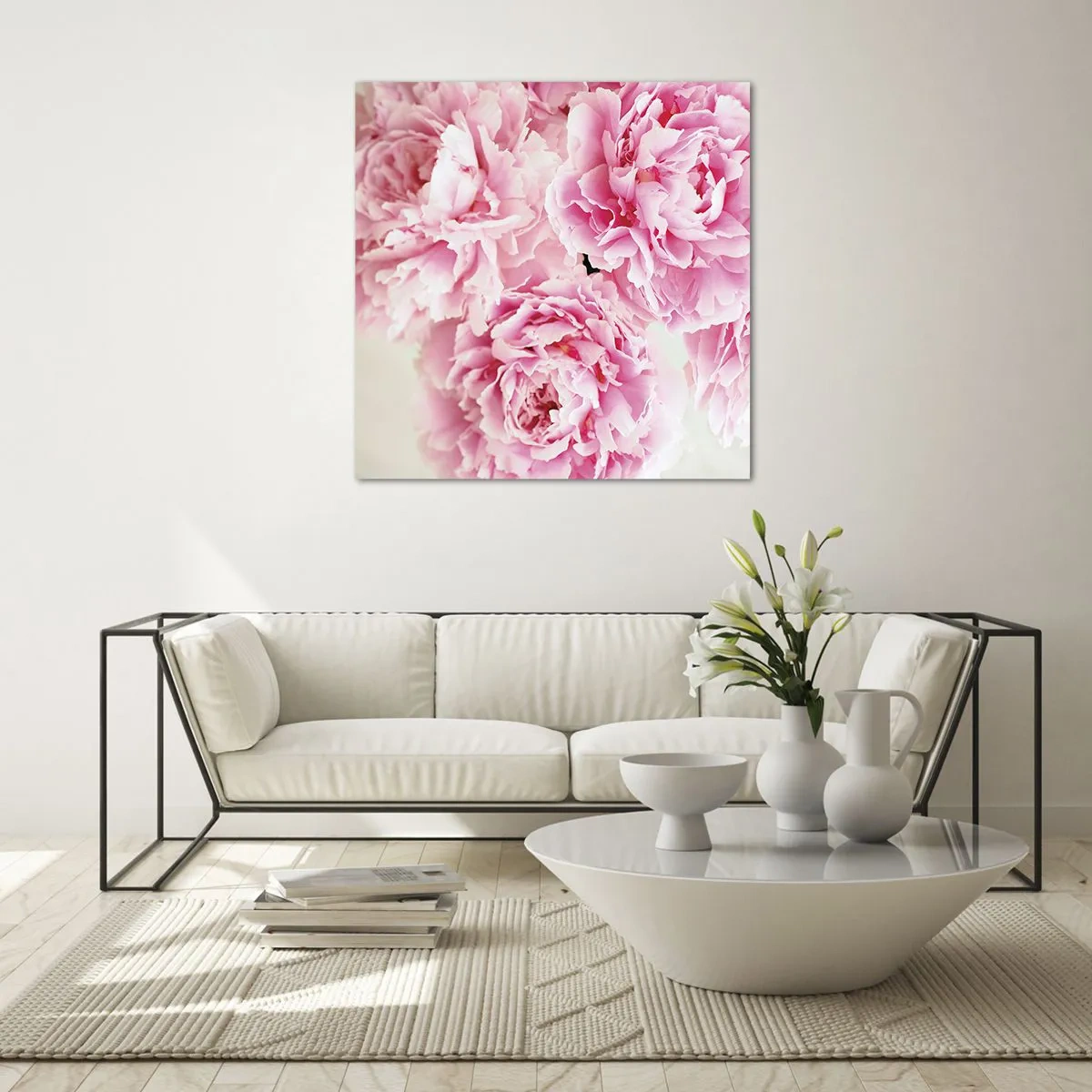 Cuadro sobre vidrio - Impresiones sobre Vidrio - En el esplendor del rosa - 60x60 cm