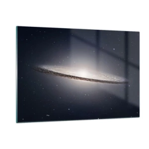 Cuadro sobre vidrio - Impresiones sobre Vidrio - Una galaxia espiral flotando en el espacio. - 120x80cm - Érase una vez en una galaxia muy, muy lejana.... - Decoración de pared moderna para salón y dormitorio ARTTOR