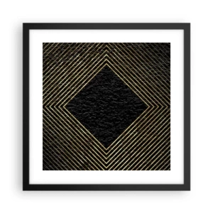 Póster en marco negro - Geometría al estilo glamour - 40x40 cm