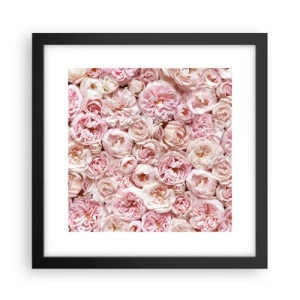 Póster en marco negro - Salpicado de rosas - 30x30 cm
