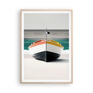 Póster en marco roble claro - En su lugar exacto - 70x100 cm