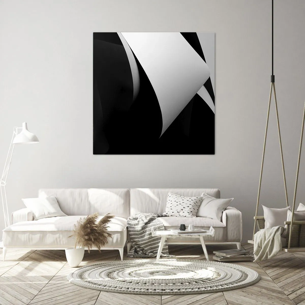 Cuadro sobre lienzo - Impresión de Imagen - Planos de luz desde las profundidades de la sombra - 70x70 cm