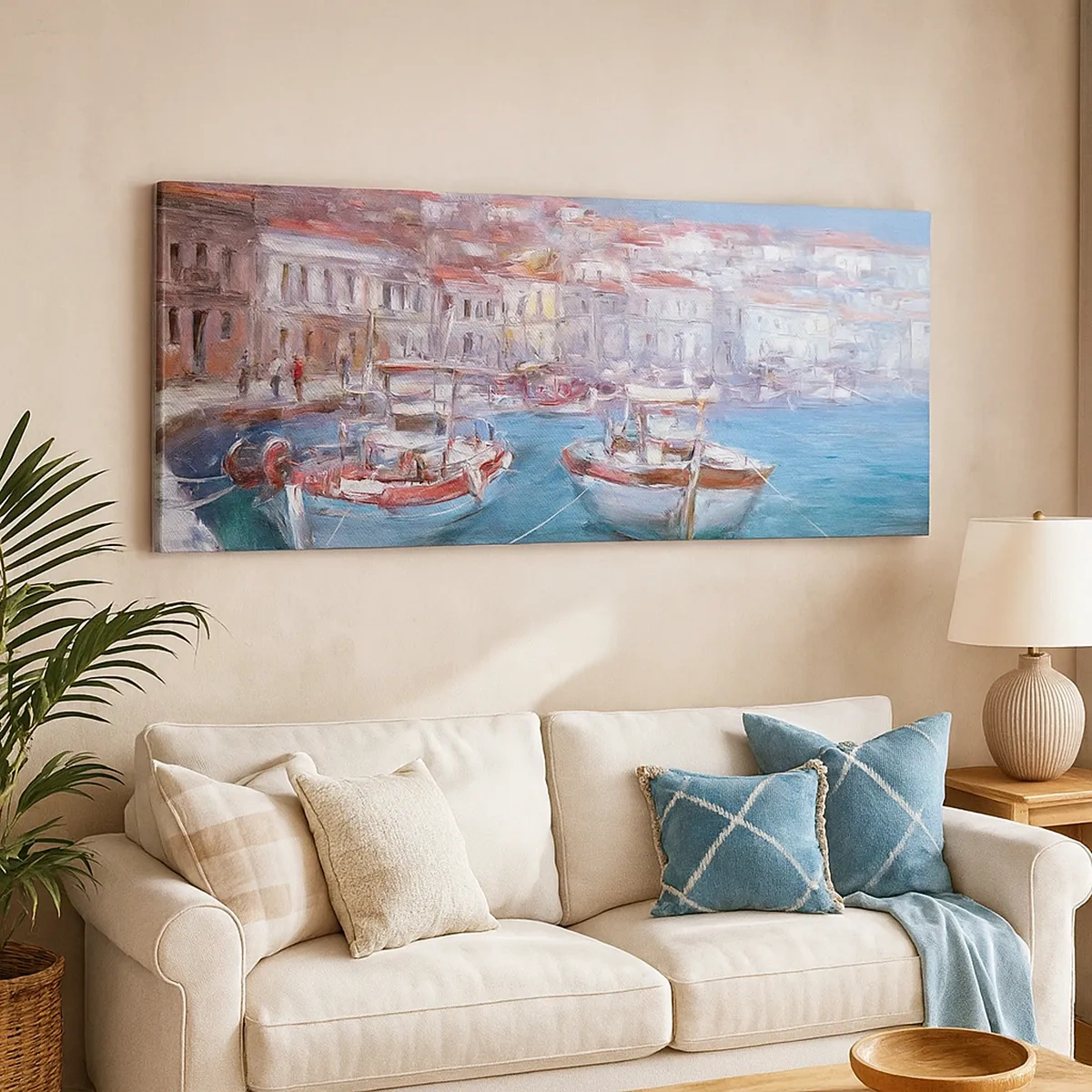 Cuadro sobre lienzo - Impresión de Imagen - Bahía italiana - 30x30 cm