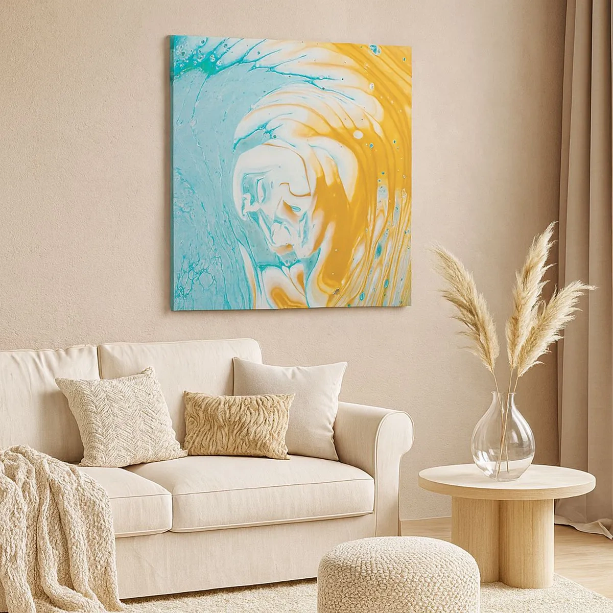 Cuadro sobre lienzo - Impresión de Imagen - Remolino pastel - 30x30 cm