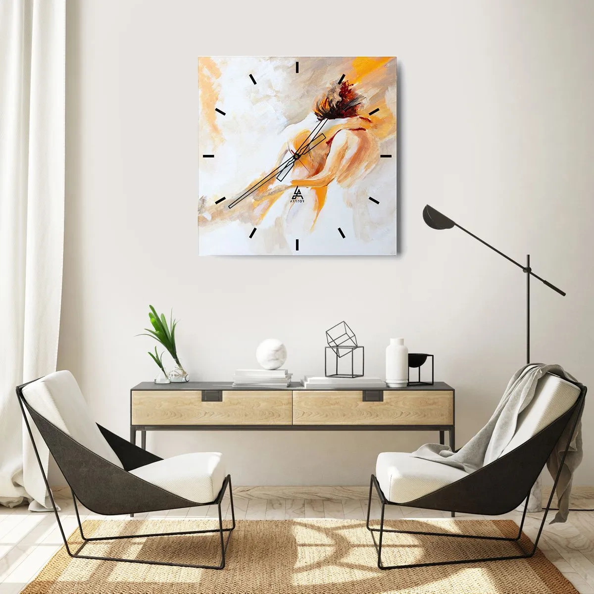 Reloj de pared - Reloj de vidrio - En un cielo de cercanía - 30x30 cm