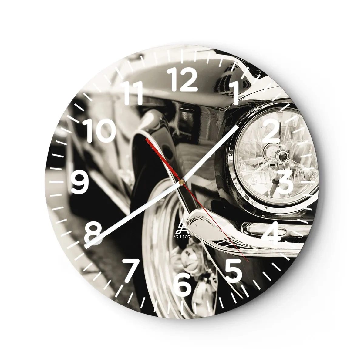 Reloj de pared - Reloj de vidrio - Brillo perdurable - 30x30 cm